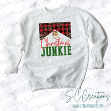 Load image into Gallery viewer, &quot;Christmas Junkie&quot;- Adult Sweatshirt
