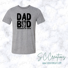 Load image into Gallery viewer, &quot;Dad Bod/ Powered by beer&quot;- Short Sleeve Adult T-Shirt
