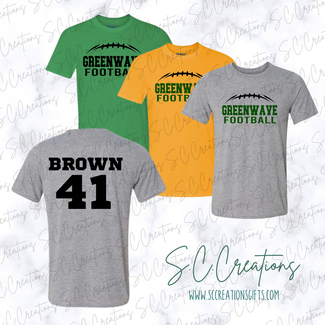 Green Wave Football-Short Sleeve