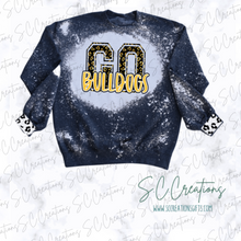 Load image into Gallery viewer, &quot;GO BULLDOGS/Leopard-GOLD&quot;-Adult Sweatshirt
