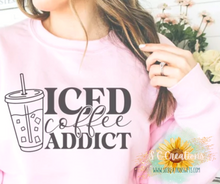 Load image into Gallery viewer, &quot;Iced Coffee Addict&quot;- Adult Sweatshirt
