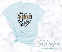 Load image into Gallery viewer, &quot;Nurse life/Leop Heart &quot;- Short Sleeve T-Shirt
