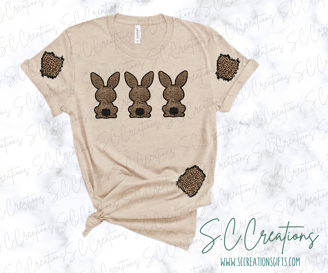 LEOPARD BUNNY TRIO-Short Sleeve