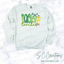 Load image into Gallery viewer, &quot;ONE LUCKY TEACHER-St Pattys Day&quot;-Sweatshirt/Tshirt
