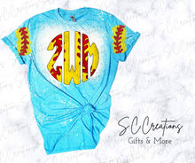 Load image into Gallery viewer, &quot;Softball/Monogram&quot;- Short Sleeve Adult/Youth T-Shirt
