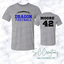 Load image into Gallery viewer, &quot;Dragon FOOTBALL/Personalized&quot;- Short Sleeve Adult/Youth T-Shirt
