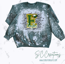 Load image into Gallery viewer, &quot;Eagles Distressed/Leopard-Green&quot;-Sweatshirt
