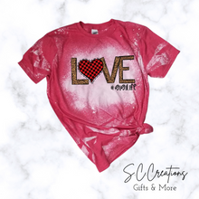 Load image into Gallery viewer, &quot;LOVE/Leopard&quot; personalized Valentines Day- Short Sleeve Adult T-Shirt
