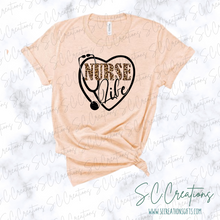 Load image into Gallery viewer, &quot;Nurse life/Leop Heart &quot;- Short Sleeve T-Shirt
