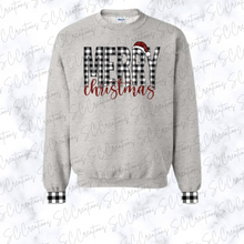 Load image into Gallery viewer, &quot;Merry Christmas-Plaid&quot;- Adult Sweatshirt
