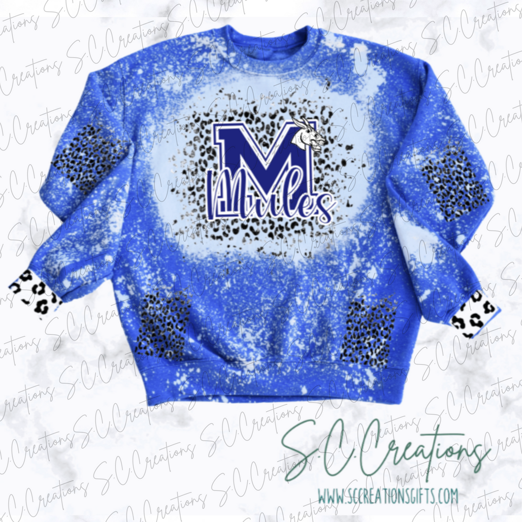 'Mules Distressed/Leopard-Royal