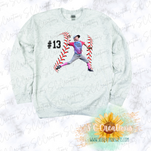 Load image into Gallery viewer, &quot;Baseball Stitches-CUSTOM Photo&quot;-Sweatshirt/Tshirt
