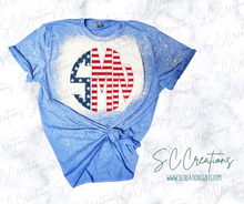 Load image into Gallery viewer, &quot;American Flag/Monogram&quot;-Short Sleeve Adult/Youth T-Shirt
