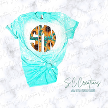 Load image into Gallery viewer, &quot;Sunflower &amp; Turqouise/Monogram&quot;-Short Sleeve Adult/Youth T-Shirt
