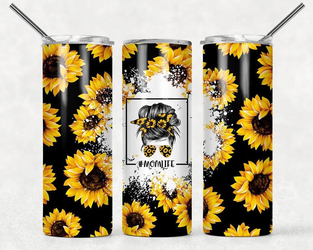 Sunflower Mom Life 20 Oz Sublimation Tumbler