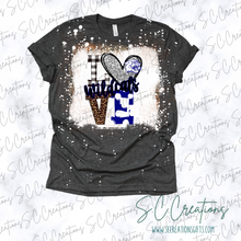 Load image into Gallery viewer, &quot;LOVE/Wildcats Navy &quot;-Short Sleeve Adult/Youth T-Shirt
