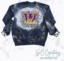 Load image into Gallery viewer, &quot;Wildcats Distressed/Leopard&quot;-Sweatshirt
